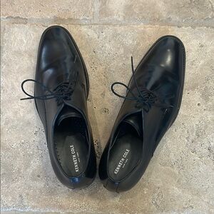 Kenneth Cole Black Oxford Shoes Polished Leather